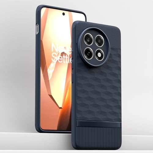 Image of Pikkme Back Cover for OnePlus 13R 5G Camera Protection 3D Hexa Cube Design Silicone Protective Bumper Case (Blue)