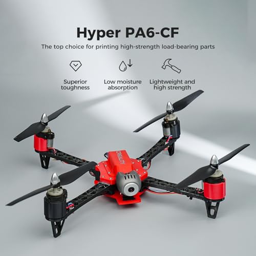 Image of Creality Hyper PA612-CF Carbon Fiber Nylon Filament 1.75mm, 1KG (2.2lbs) Spool, High-Strength & Lightweight Engineering 3D Printing Material, Superior Toughness and Dimensional Stability, Black