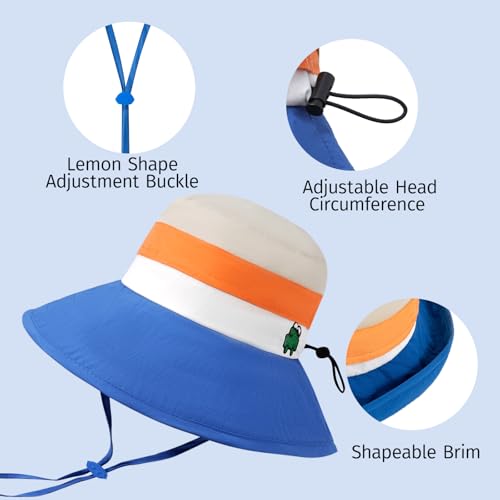 Kids Bucket Hat with Neck Flap UPF50+ Sun Protection Foldable Toddler Sun Hat for Boys and Girls3