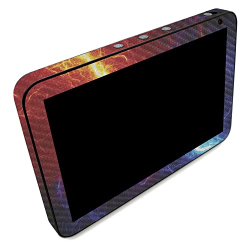 Image of MightySkins Carbon Fiber Skin Compatible with Amazon Echo Show 8 (Gen 2) - Color Lightning | Protective, Durable Textured Carbon Fiber Finish | Easy to Apply