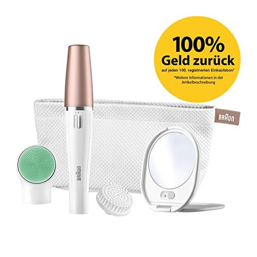 Braun FaceSpa 851 - Sistema 3 en 1 de depiladora facial, cepillo limpiador y masaje, color blanco