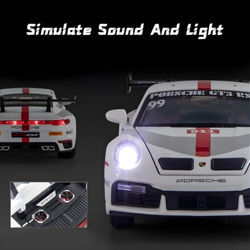 Image of Die Cast Porsche Car Toy | 1:32 Scale Metal Diecast Model Car for Kids with Openable Doors, Light & Engine Sound | Pull Back Action Realistic Collectible Vehicle Boys Toys for Kids