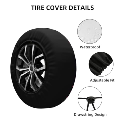 Image of Skull Spare Tire Cover, Universal Wheel Tire Cover Funny Skull Skeleton Tire Protectors for Trailer RV SUV Truck Camper 17 Inch