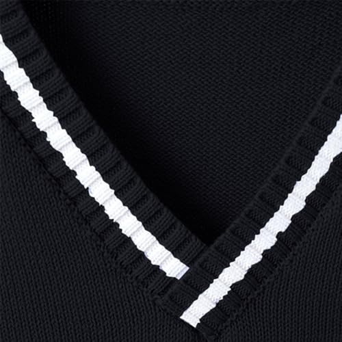 Boys Girls School Uniform Sweater Vest V Neck Casual Aesthetic Knit Sleeveless Kids Fall Winter Cute Cotton Slim Fit Clothes4