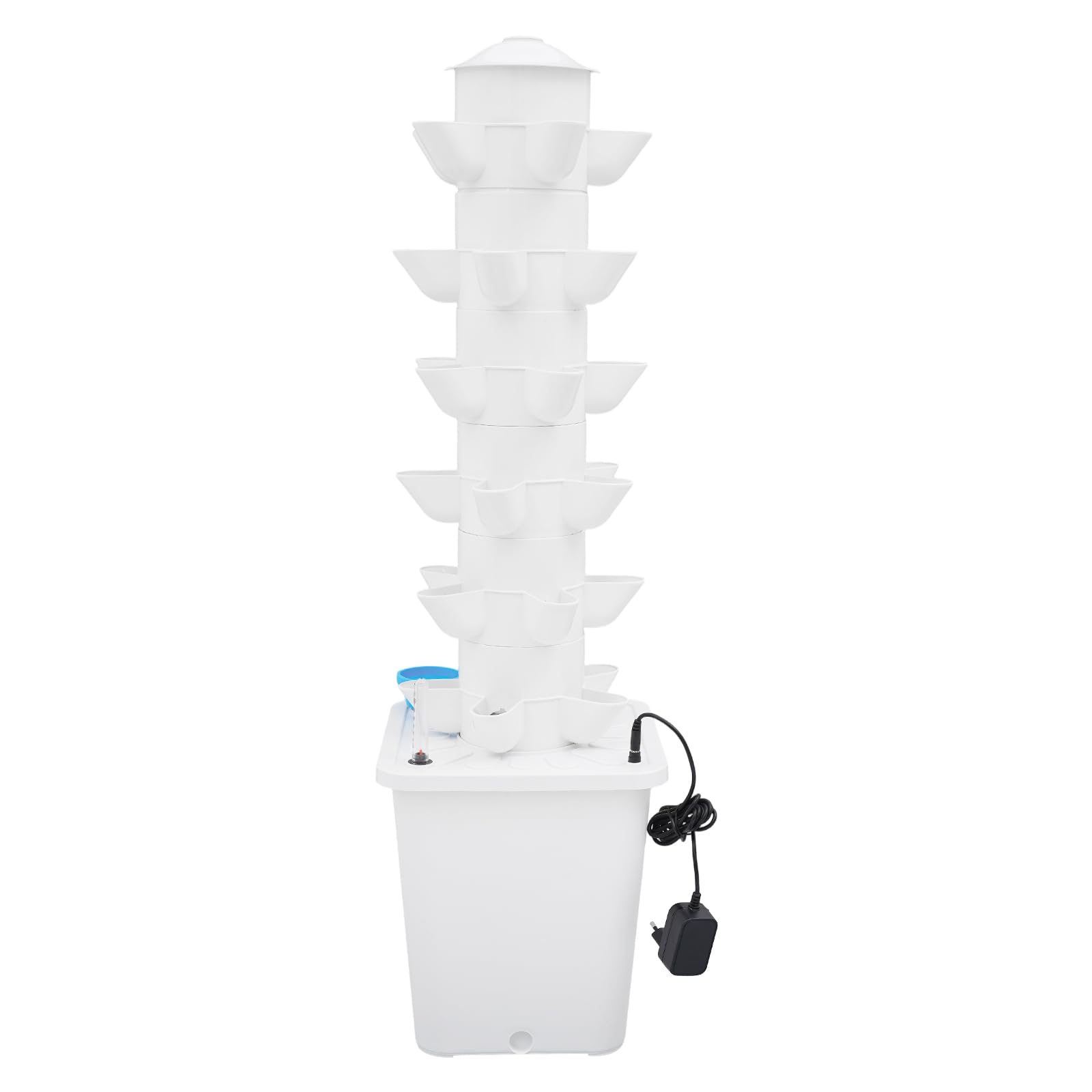 30 Löcher Hydroponic Tower, 6 Etagen Tower Growing System Kit, Hydroponisches Anbausystem mit Hydratationspumpe und Skala-Anweisungen, Garten Hydroponischer Turm mit 10L Wassertank für Obst/Gemüse