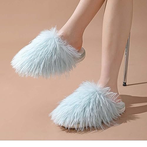Women Plush Home Slippers Solid Color Fleece House Shoes Memory Foam Non-Slip Indoor Slipper2