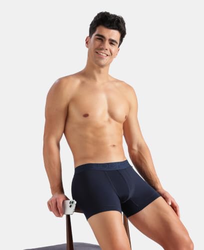 Image of Jockey US60 Men Super Combed Cotton Elastane Stretch Solid Trunk with Ultrasoft Waistband (Pack of 2)