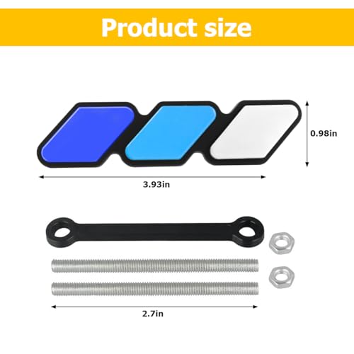 Image of HZEL Car Grille Decor Badge, Tri-Color Emblem Auto Grid Insert Trims Decals, Vehicle Front Mesh Grille Label Decoration Sticker Accessories, Compatible with Sequoia 4-Runner High-Lander (Style I)