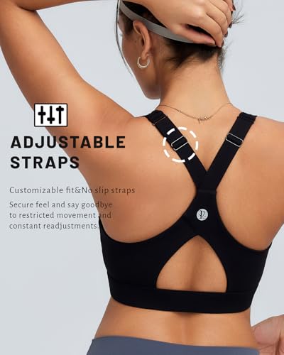 Image of RUNNING GIRL Sports Bra for Women High Support, Molded Cup High Impact Sports Bras with Sewn in Pads Workout Running Bra