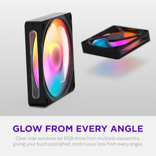 Image of NZXT F120 RGB - 120mm PWM RGB PC Case Fan, 8 LEDs - Black
