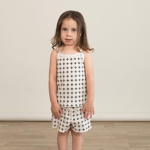 Image of MakeMake Organics GOTS Certified Organic Cotton Baby Kids Toddler Girl Top and Short Outfit Set