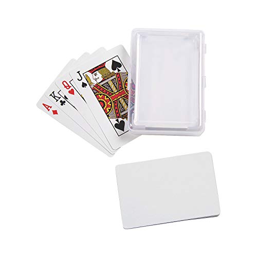 Fun Express Blank Playing Cards with Plastic Box - DIY Custom Card Deck for Crafts, Games, Creative Projects | Blank Cards to Write On for Kids, Adults | Personalized Deck of Cards for Home Activities