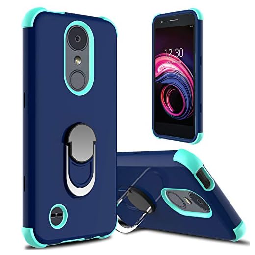 lovpec Case for LG Aristo 3, for LG Aristo 2/Aristo 2 Plus/LG Tribute Empire Case, Ring Magnetic Holder Kickstand Phone Case for LG Rebel 4 LTE/LG Phoenix 4/LG Tribute Dynasty/Zone 4 (Navy)