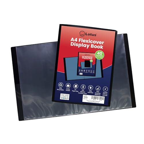Protège-vue A4 noir Flexicover 40 pochettes pour classement de documents de bureau
