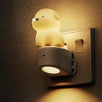 LOHAS-LED Plug in Night Light, 3D Cute Puppy Night Light with Dusk to Dawn Sensor, RGB + Warm White 3000K, Baby Nightlight for Kids Room, Toddler, Nursery, Hallway