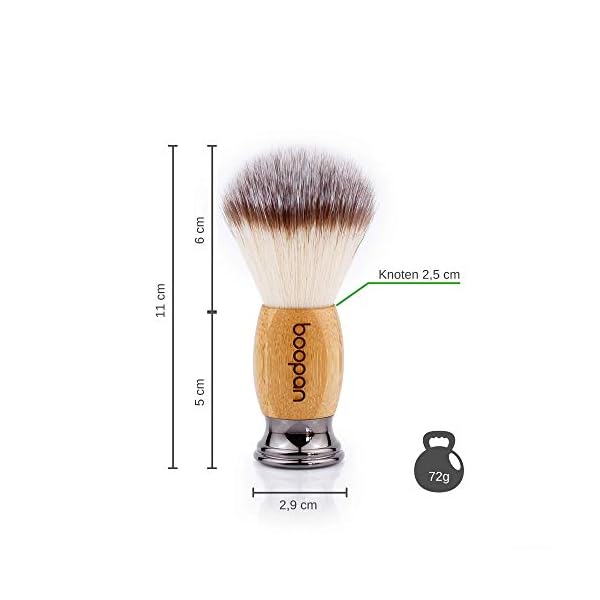 boopan® Premium Rasierpinsel vegan mit Bambus-Holz für Herren und Damen - weich wie Dachshaar - shaving brush – Bild 3