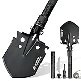 HX Outdoors Mini Camping Shovel, Multifunctional Folding Spade Gardening Shovel, Foldable Small Hand Shovel for Gardening Digging(Black)