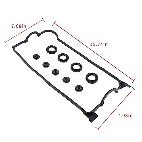 Image of VS50499R Valve Cover Gasket Compatible with 1992-2000 EL Honda Civic Del Sol Si /S /Si VX CX DX LX VP GX HX Ex Si 1.6L L4 SOHC 16V VC4029 VS50500R 12341P08000