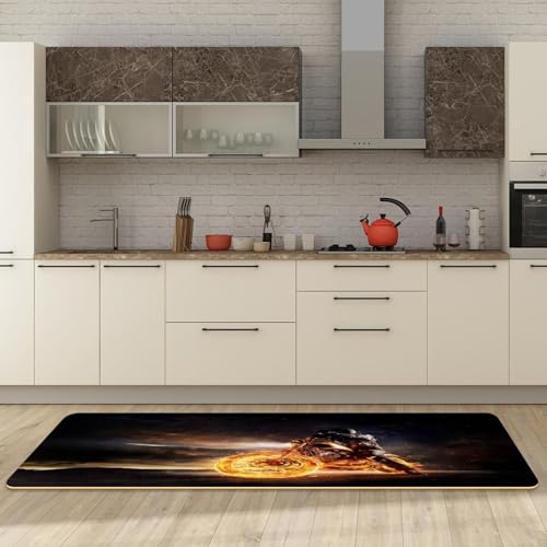 Tapis de cuisine antidérapant lot de 2 lavable contre projections eau sol - 3