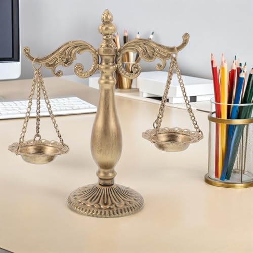 Balanza dorada de hierro forjado para decoración de oficinas 6