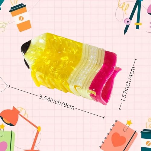 Pinza para el cabello estilo lápiz color amarillo para mujeres, resistente para cabello grueso, ideal para regalo a maestras miniatura 2