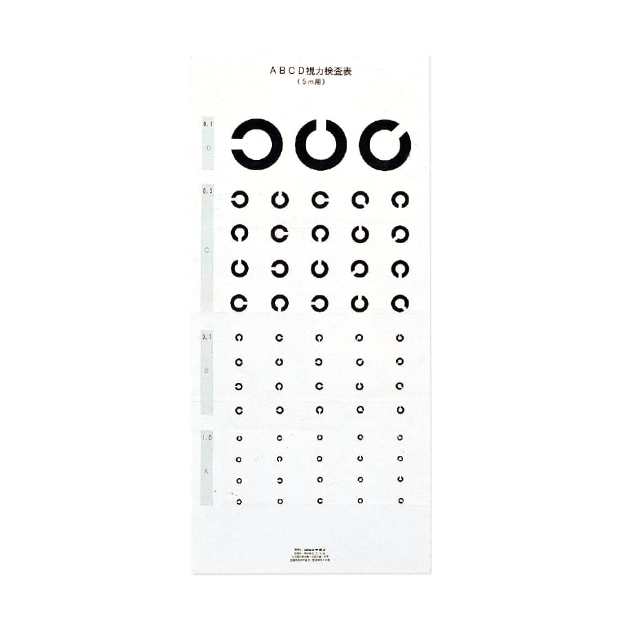Amazon.co.jp: ABCD 視力検査表 縦76cm×横35cm 合成紙 視力表