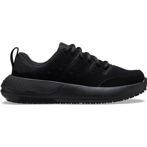 Image of Crocs Women On The Clock Work Sneaker, Triple Black, 12 Women