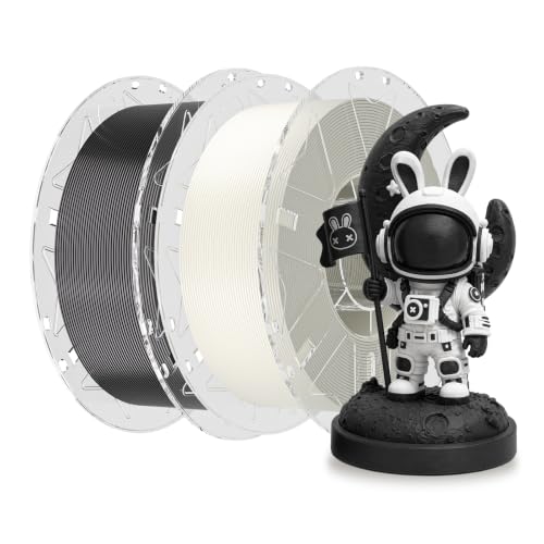 Image of Creality 3D Printer RFID Filament Bundle, Hyper PLA Filament 1.75mm for 3D Printing, Hyper PLA RFID Filament No-Tangling High Precision, 1KG(2.2 lbs) Spool (Black+White)