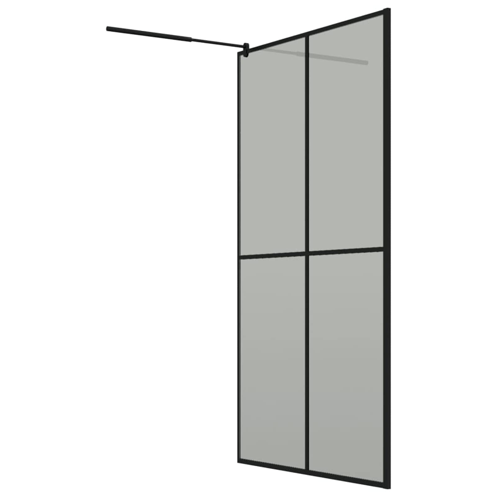 Mampara Ducha con Estante Vidrio ESG y Aluminio Negro 118x195cm, Mampara Bañera, Mampara Baño Ducha, Cabina De Ducha, Mampara Baño
