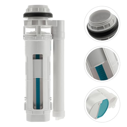 Válvula de descarga de inodoro con doble botón recambio de plástico blanco para tanque 8