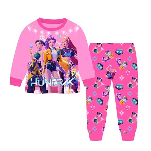 Girls Cotton Pajamas Set Demon Hunter Pjs Set Rumi Mira Zoe Cartoon Long Sleeve Pyjamas Kids Sleepwear