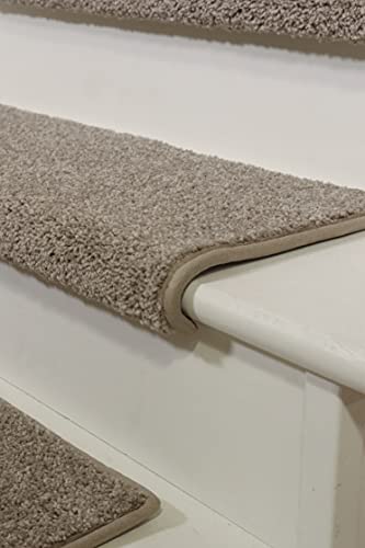 Oak Valley Designs™ Rounded Bullnose Carpet Stair Tread - Anti Slip Indoor Stair Mats For Wooden Stairs, Style: Stoney Brook, Castle 27" W X 9.75" D (Single) #TOP2