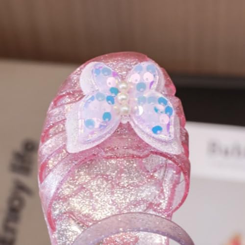 Toddler Jelly Sandals Kids Girls Sequin Butterfly Princess Shoes Closed Toe Summer Beach Flat Sandal with Ankle Strap4