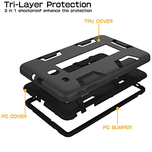Tianli TL-TAB E-9.6-C2-BKBK Samsung Galaxy Tab E 9.6 Case Anti-Scratch Shockproof Three Layer Full Body Armor Protection thumb #6