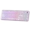YUNZII X98 QMK/VIA Wireless Mechanical Gaming Keyboard with Knob,Tri-Mode BT5.0/USB-C/2.4GHz Hot Swappable Keyboard,Pre-lubed Switches Gasket Mount RGB Backlit for Wins/Mac (Purple, Crystal Switch)