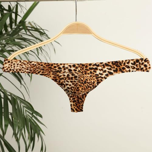 Men's Leopard Print G-String Thong Sexy and Comfortable Low Waist Soft Underwear3