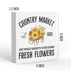 Yyds sunflower decor country wood box signs sunflower gifts summer decorations for home office desk decor for women men wooden box signs for farmhouse home tabletop bookshelf bedroom porch  urban country home decor