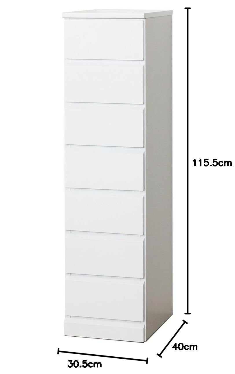 Amazon｜クロシオ シャイン スリムチェスト 7段 幅30.5cm 完成品
