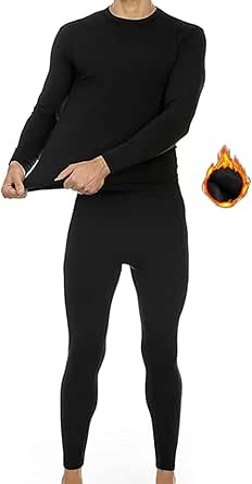 Thermal Underwear Set for Men,Adding Velvet and Thickening,Necomi Premium Soft Thermal Underwear Winter Base Layer Tops & Bottoms for Men,Suitable for Daily and Outdoor Sports