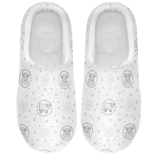 Highland Cow Ox Black and White Slippers for Women Men, Soft House Slippers with Cozy Memory Foam Indoor Outdoor Slippers Size 8/9 2301857