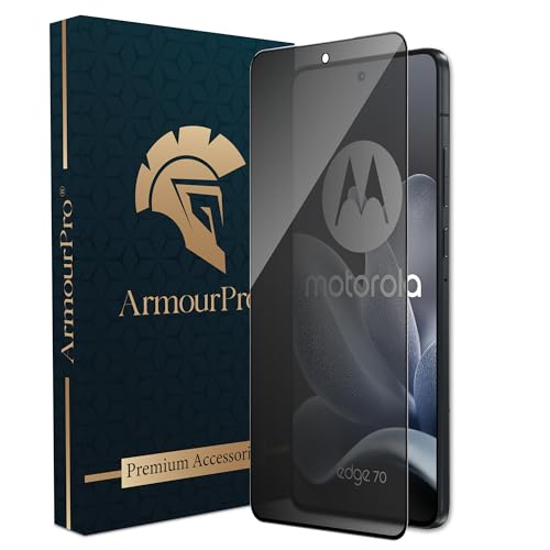 Image of ArmourPro Privacy Tempered Glass for Motorola Edge 70 - Anti-Spy Anti Peeping Screen Protector, 9H Hardness, Edge-to-Edge Coverage, Ultra Thin, Bubble-Free Installation Kit | Black