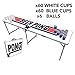 Produktbild Offizieller Top Gun Beer Pong Tisch Set | Full Beer Pong Pack | Inkl. 1 Beer Pong Tisch + 120 53cl Becher (60 Weiß & 60 Blau) + 6 Ping-Pong-Bälle | Premium Qualität | Partyspiele | Trinkspiele