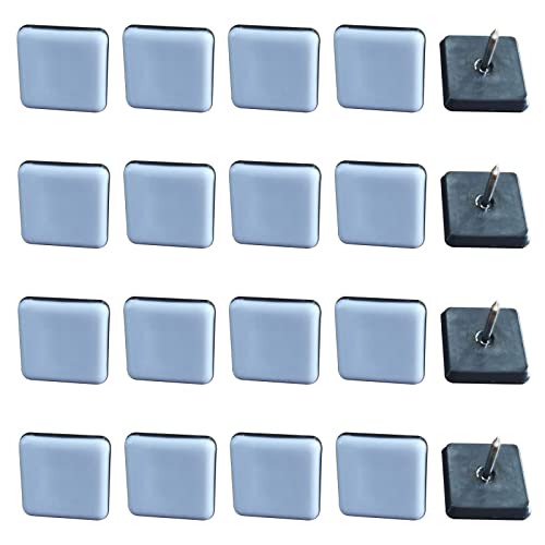 UFURMATE Deslizadores de Muebles, 20 Uds, Muebles Cuadrados, Deslizadores Móviles, Deslizadores de Alfombras con Clavos, Protectores de Suelo para Patas de Silla (25 x 25 mm) Cover