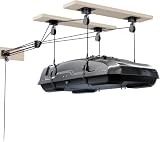 Cargo Box Ceiling Storage Hoist,180lbs Pulley System for Overhead Garage Ceiling Storage, Heavy Duty Pulley Lift System for Roof Cargo Box, Garage Hoist Fits 8-16ft