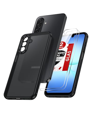 LeYi für Samsung Galaxy A17 5G Hülle mit 2*panzerglas 4G Matt Case-Schwarz – Ansicht 1
