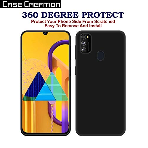 Image of Case Creation for Samsung Galaxy M30s 2019 Back case, Samsung Galaxy M30s Slim Flexible Smart Look case with 360 Camera All Angle Protection (Pure Black)