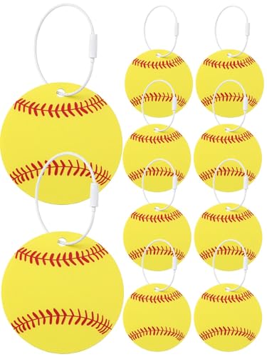 MOUNTCLIM Vibrant 18-Piece Softball Acrylic Luggage Tag Keychains Sport Gift for Softball Lovers and Teams Travel Backpack Decoration