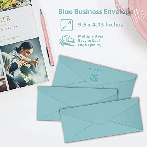Business-Envelops-200-Pack-10-Blue-Envelopes-Standard-Square-Flap-Gummed-Seal-Perfect-for-Invitations-Office-Checks-Letter-Mailing-Crafts-Printable-Windowless-4-18-x-9-12-Inches