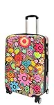 New 4 Wheel Luggage Floral Print PC Hard Shell Suitcases Travel Bags with Lock (Medium | 66x44x26cm/ 3.60KG, 68L/12L)