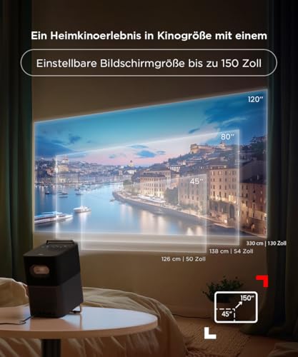 TCL A1s Beamer 4K Full HD, Offizielles Google TV (APV/Netflix/Disney), 2×Dolby 8W, 600 ISO Lumen, Bluetooth und WiFi, Autofokus, 6D Trapezkorrektur, für Handy- und Spieleprojektion, Heimkino – Bild 5